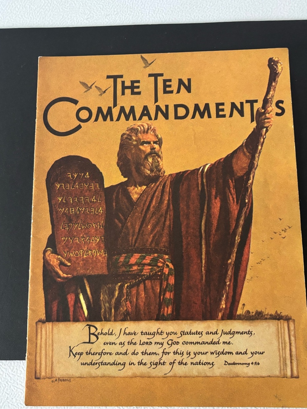 The Ten Commandments Vintage Brochure - Gold and Brown